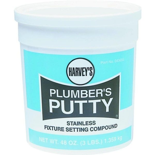 Harvey 0 Plumbers Putty, Solid, OffWhite, 3 lb Cup 43050